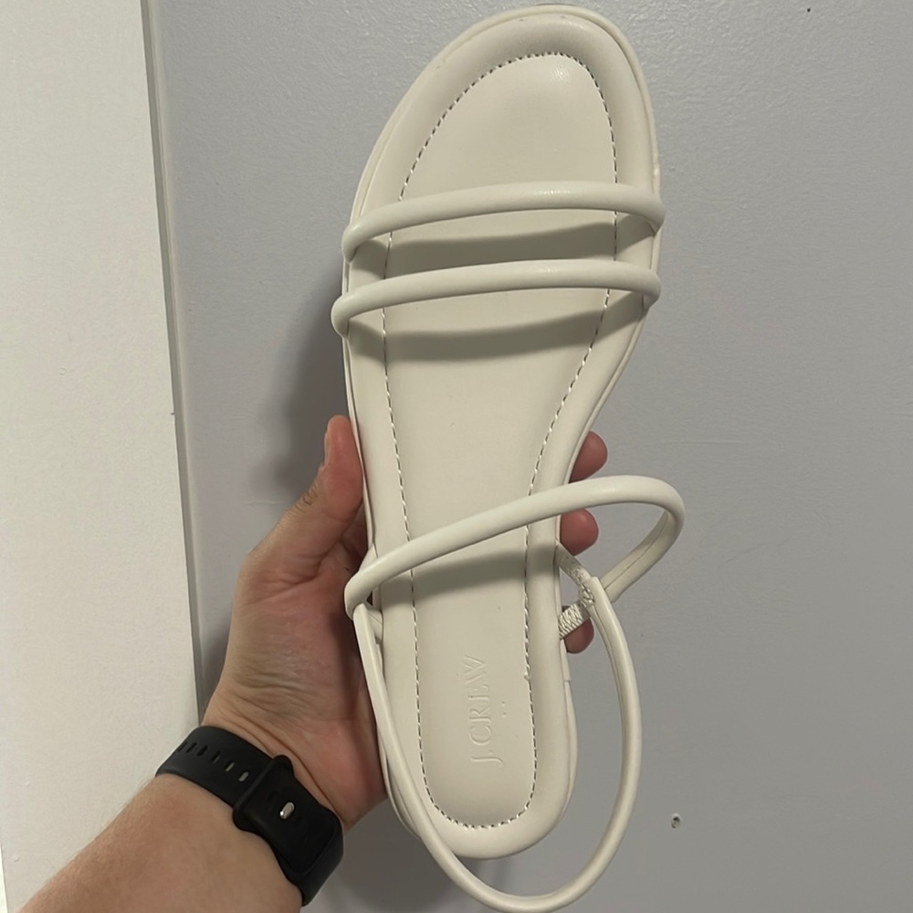 JCrew Size 12 Sandals Ivory White “Totally Tubular”